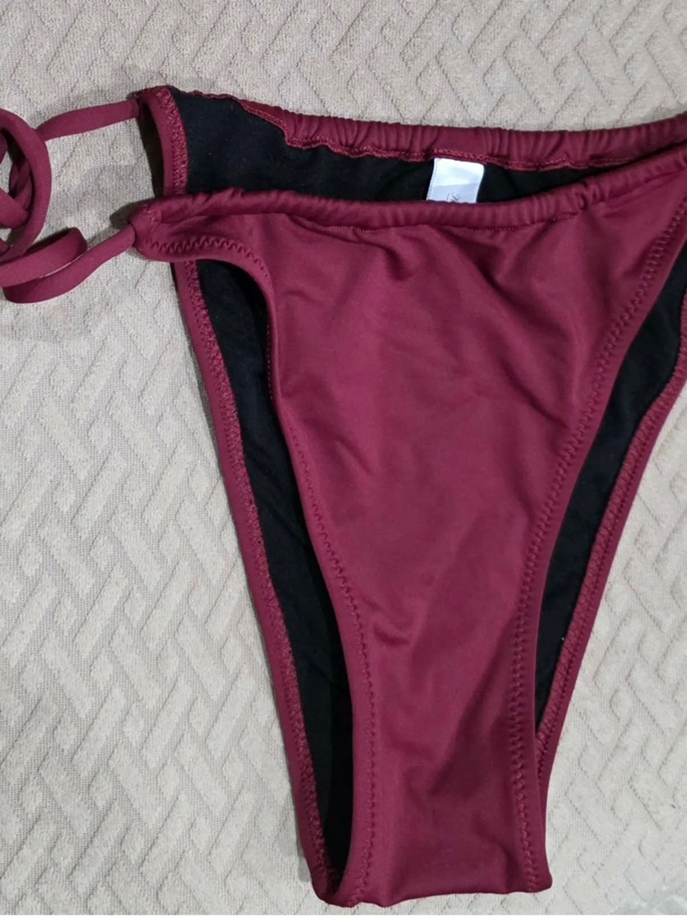 Heavy Manners Wine Tie-Side Swim Bottom